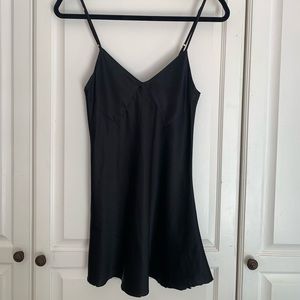 Black, silk, spaghetti strap top